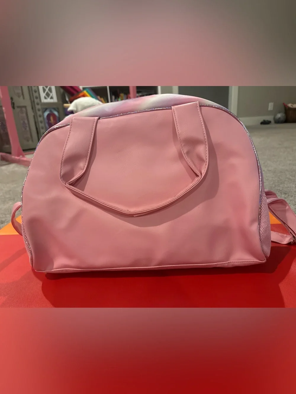 Pink Sequin Heart Duffle Bag - Girls' Travel Tote